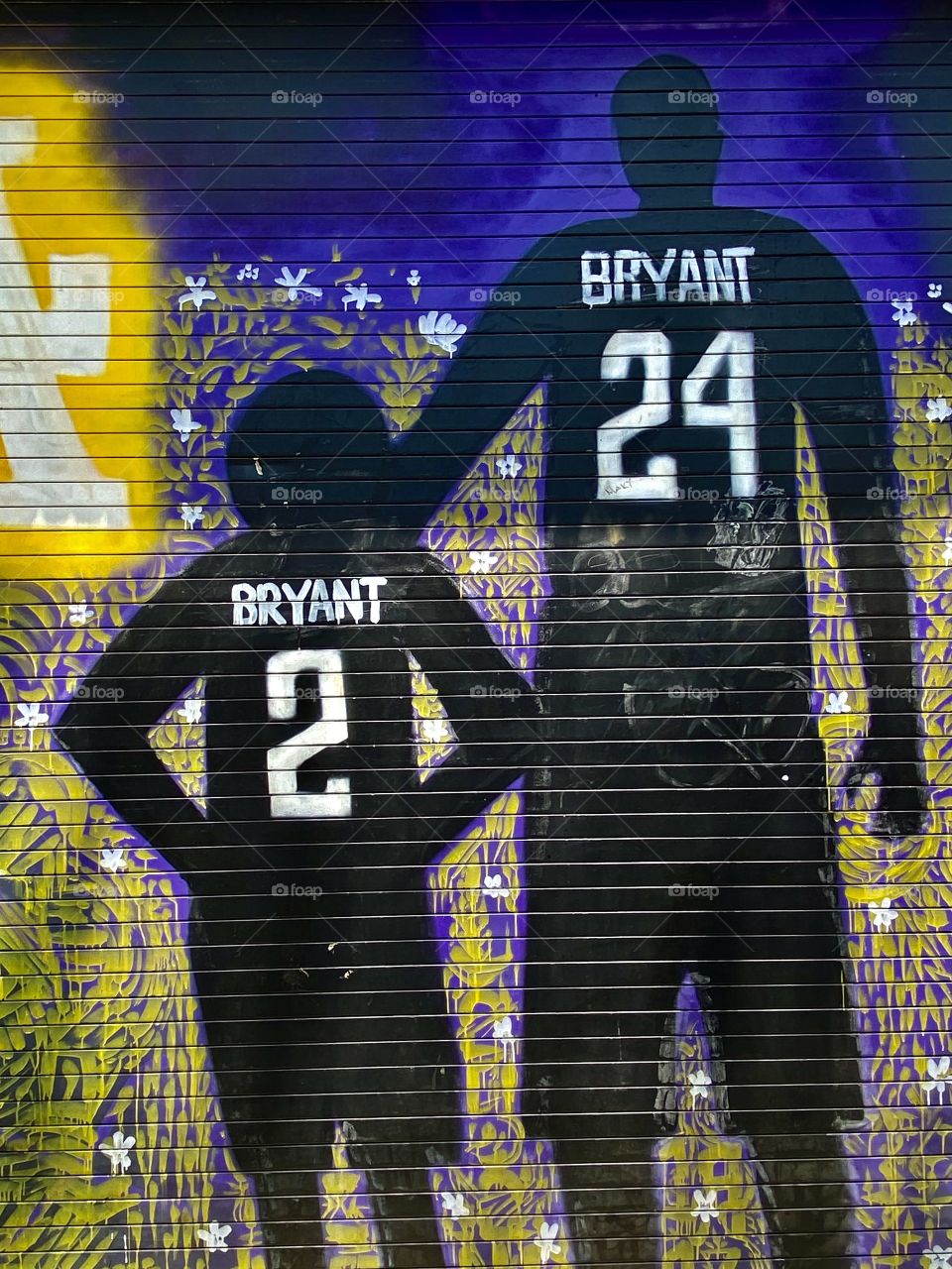 Kobe and Gianna Bryant tribute painting at Hollywood Boulevard in Hollywood/Los Angeles California 