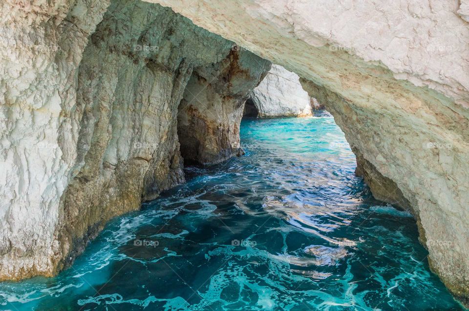 View of cave in zakynthos
