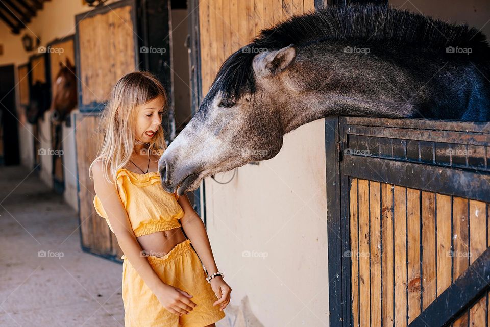 girl in the stable