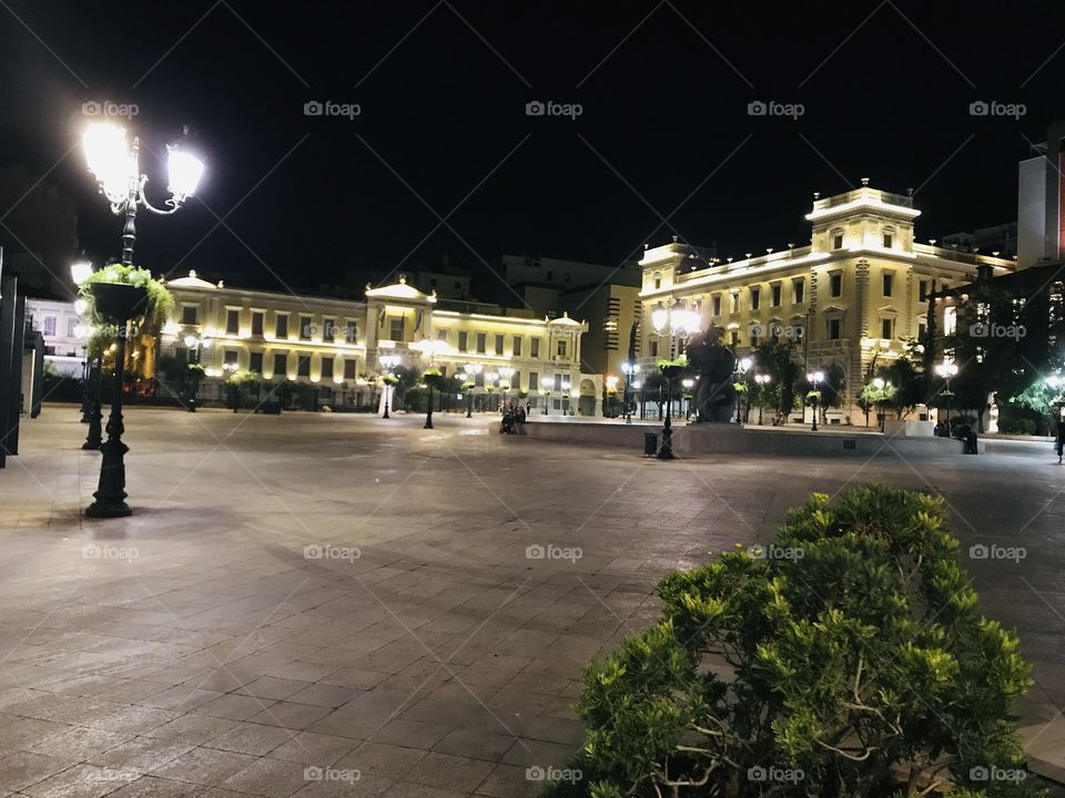 Beautiful Athens center at night. 