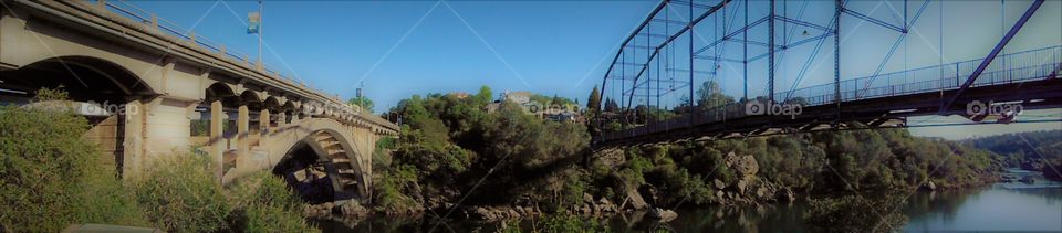 panorama photography two Bridges