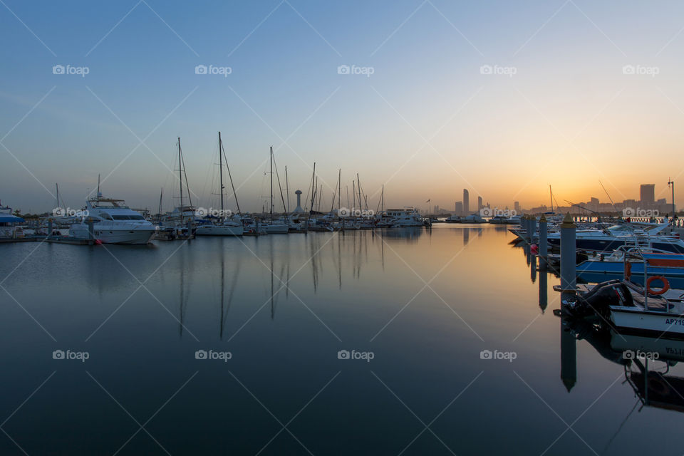 Reflection in the water at sunrise