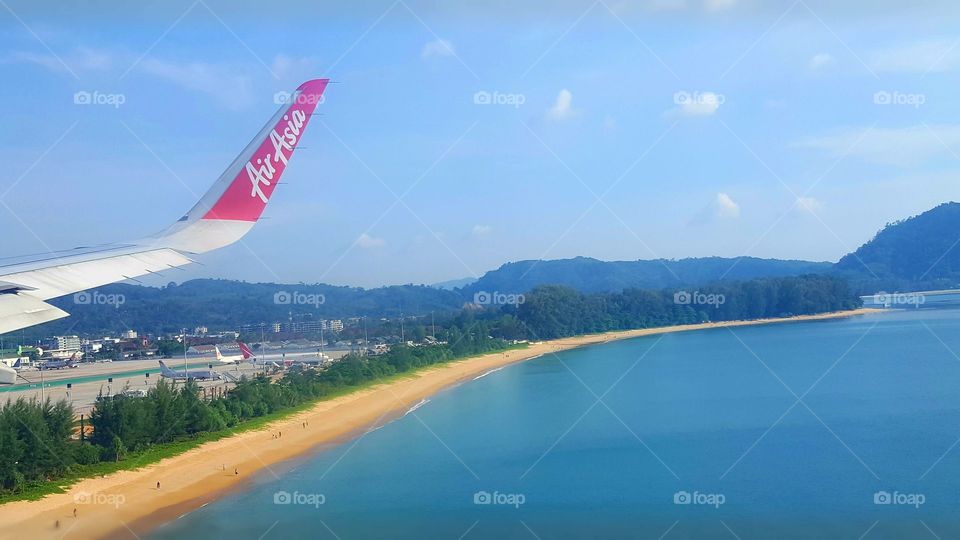 Phuket bound. Beautiful view as we are landing in Phuket Thailand.