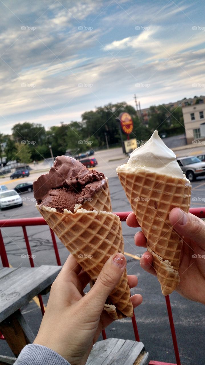 ice cream on a summer night. Wisconsin