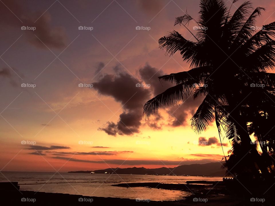 Sunset in Bali island.