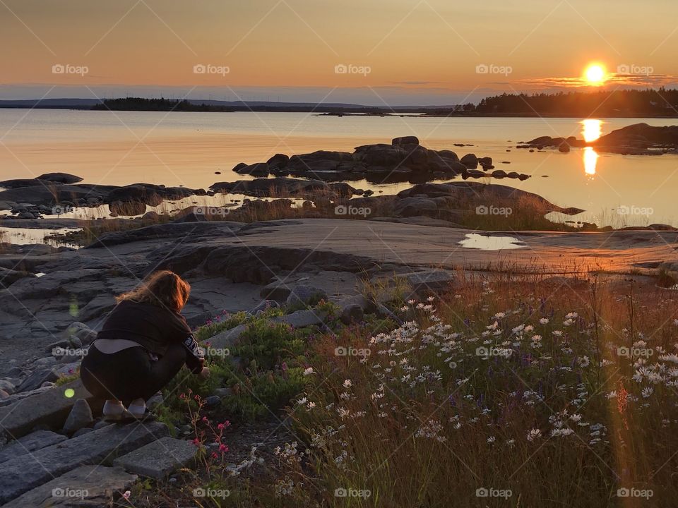 Sunset by the sea