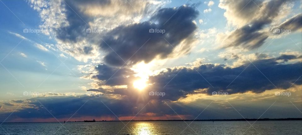 sunset in Hampton Roads