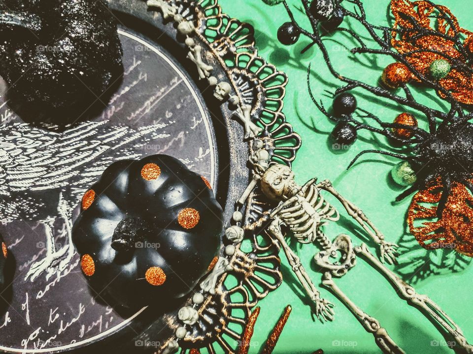 Halloween flat lay