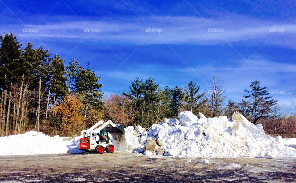 Winter snow pile
