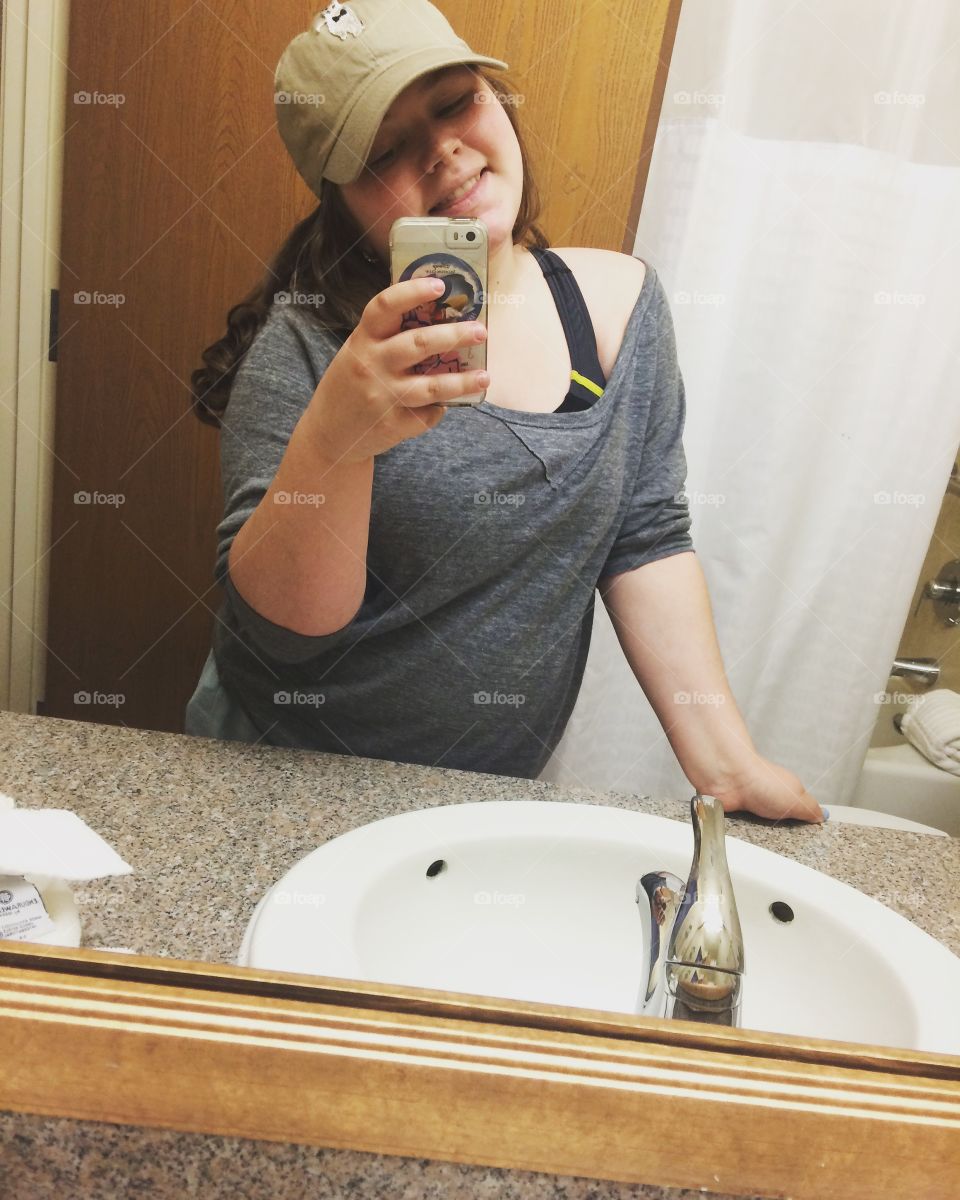 Smiling because I get to swim 