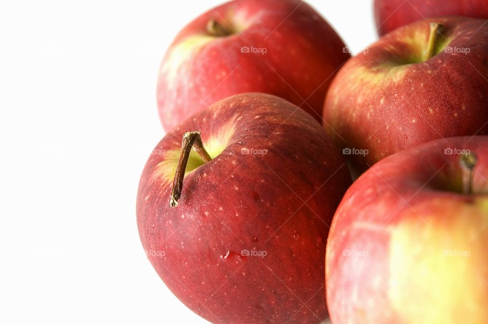 fresh red apples. group of fresh red apples on white background