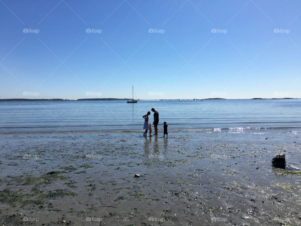 Family  enjoying the sunny summer day