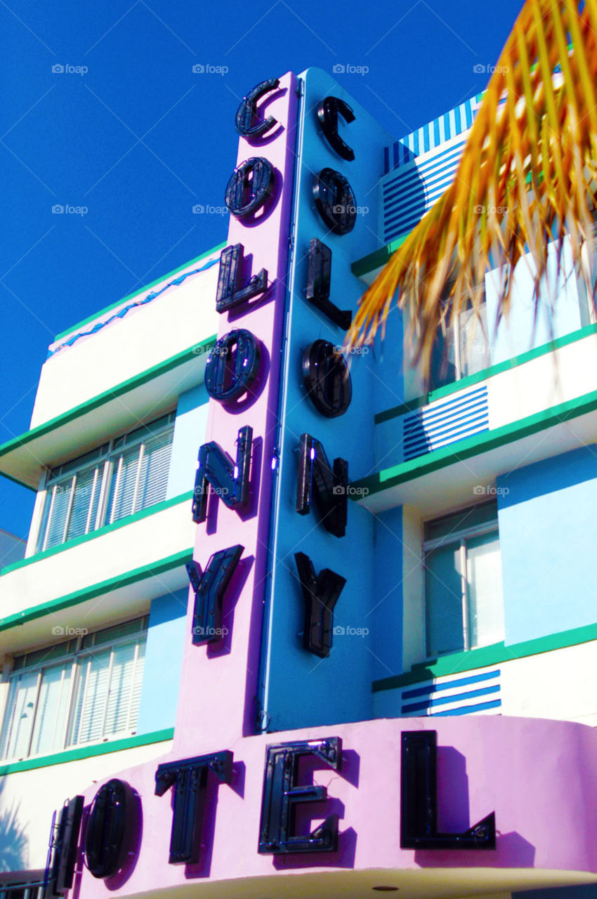 Colony Hotel marquee  Miami Beach Florida. Colony Hotel marquee  Miami Beach Florida