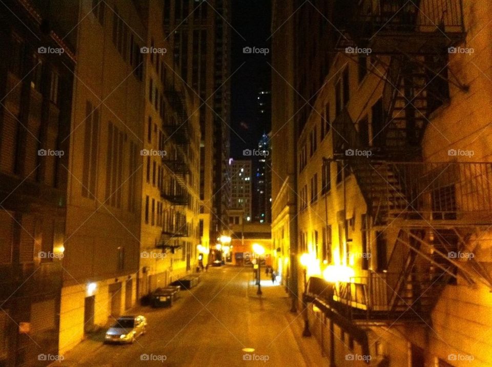 Chicago Alley at Night