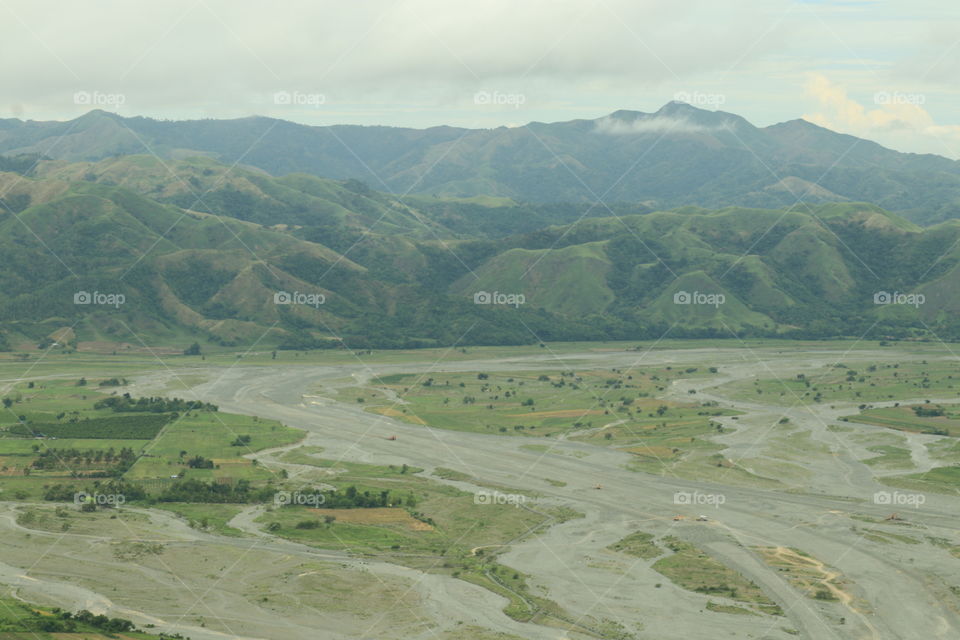 The Route of a River when summer times.