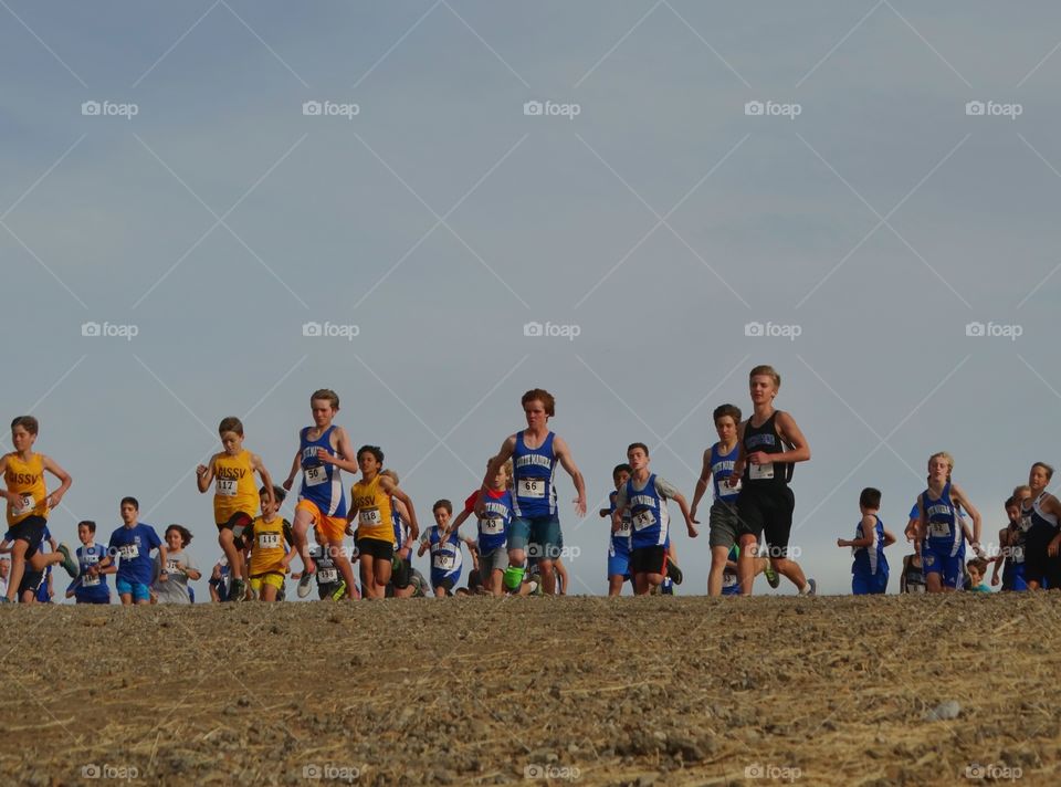 Boys Running A Footrace