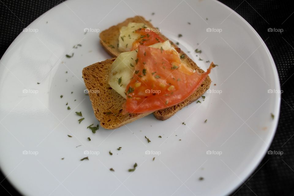 Tomato and Brie on toast 