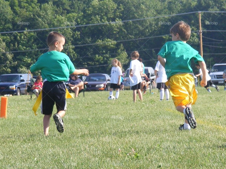 Youth sports, soccer and flag football