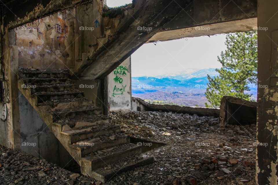 Ruins. Ruins in the hills around Sarajevo following the siege in the 1990s. 