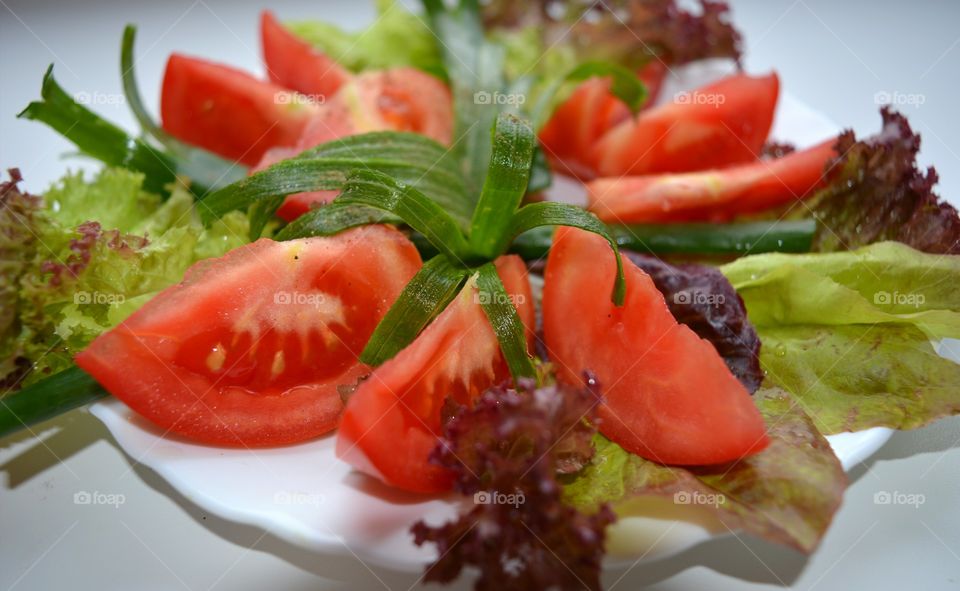 Vegetable salad in plate