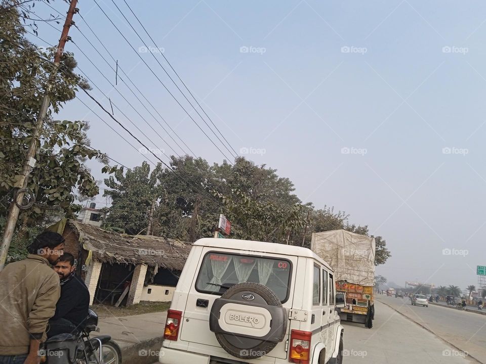 Indian bolero of indian country on Highway road