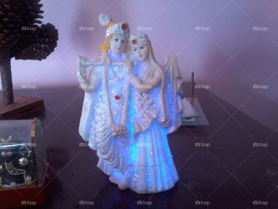 lighting Krishna with radha