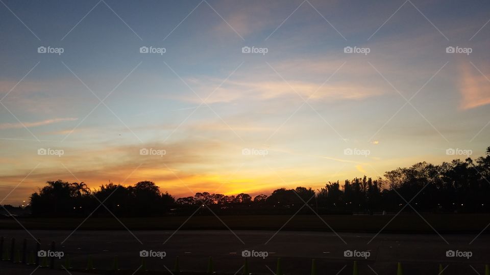 Sunset, Landscape, Dawn, Sun, No Person