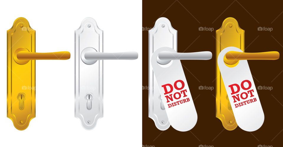 Door knob with do not disturb sign illustration