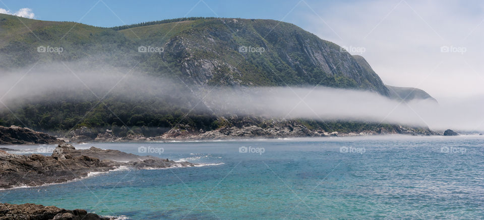 My relaxation at the coast. Clear water with mist blowing in 