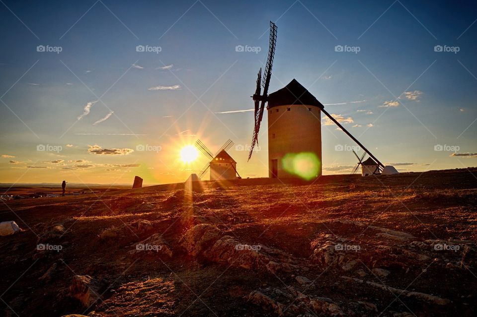 Sunset over Castilla de La Mancha