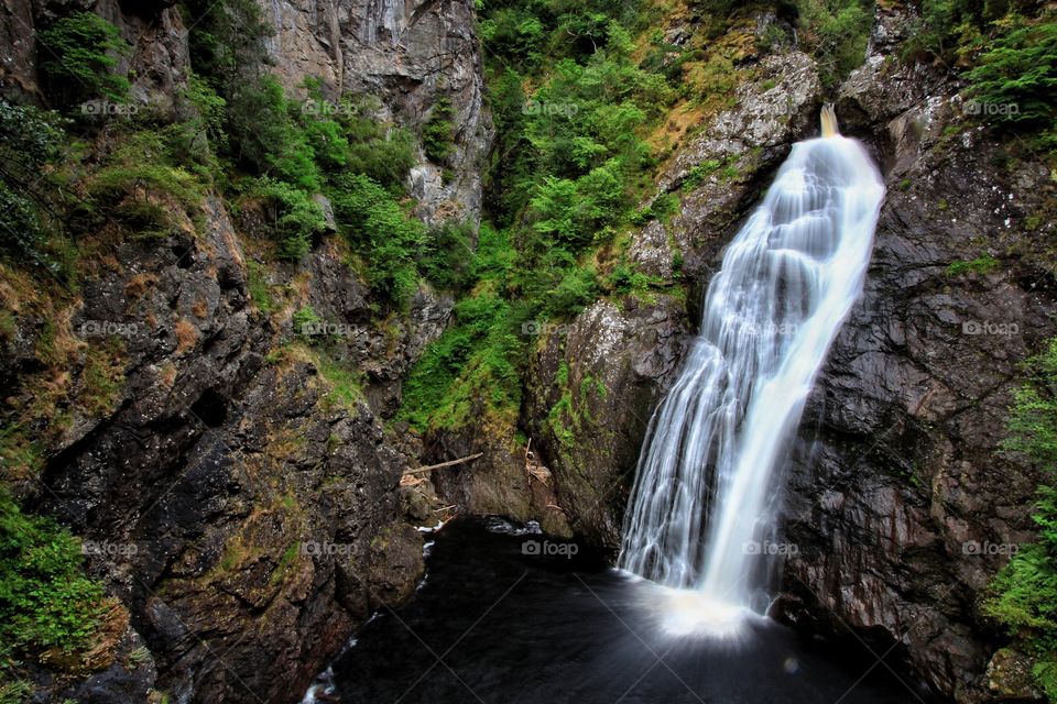 Scenic view of waterfall