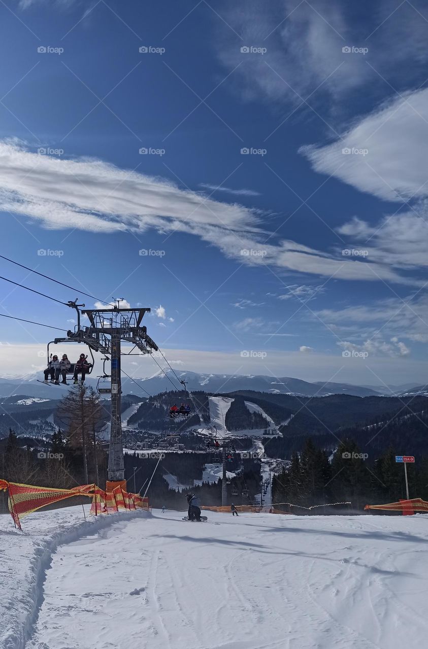 ski resort Bukovel. Ukraine. Sunny day
