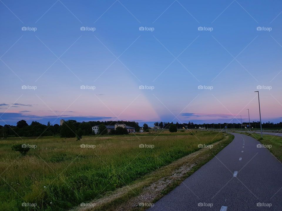 Amazing sky view in pink and blue colors.