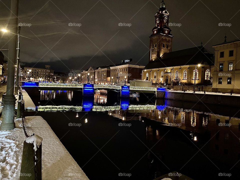 A winter night in Gothenburg, Sweden