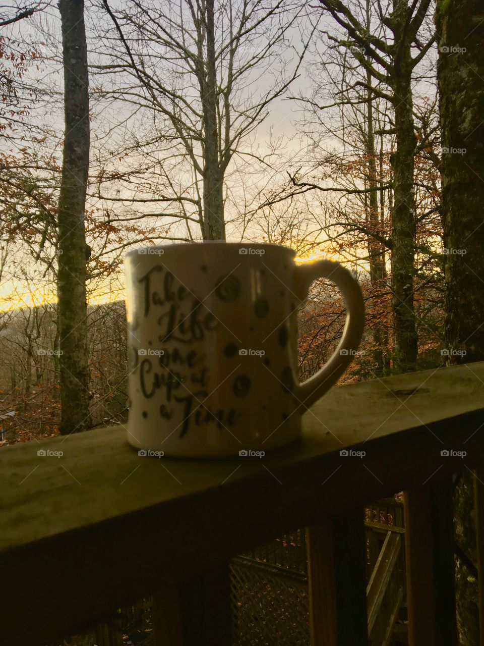Coffee cup sunrise 