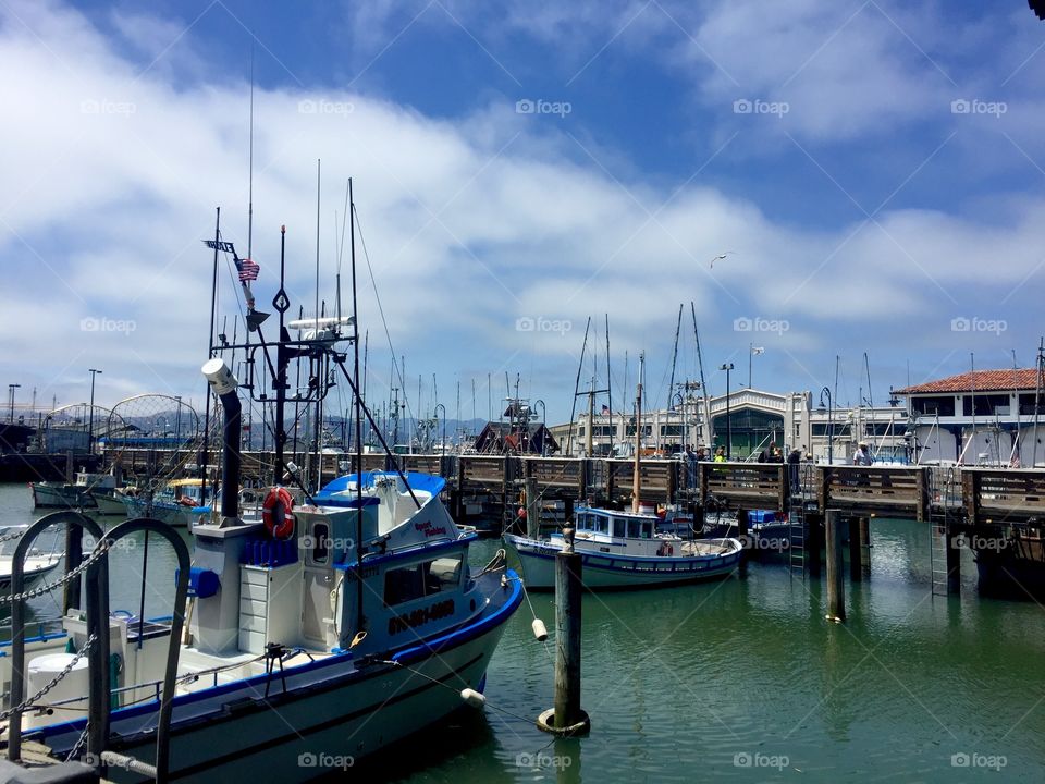 Boats at pier in San Francisco 