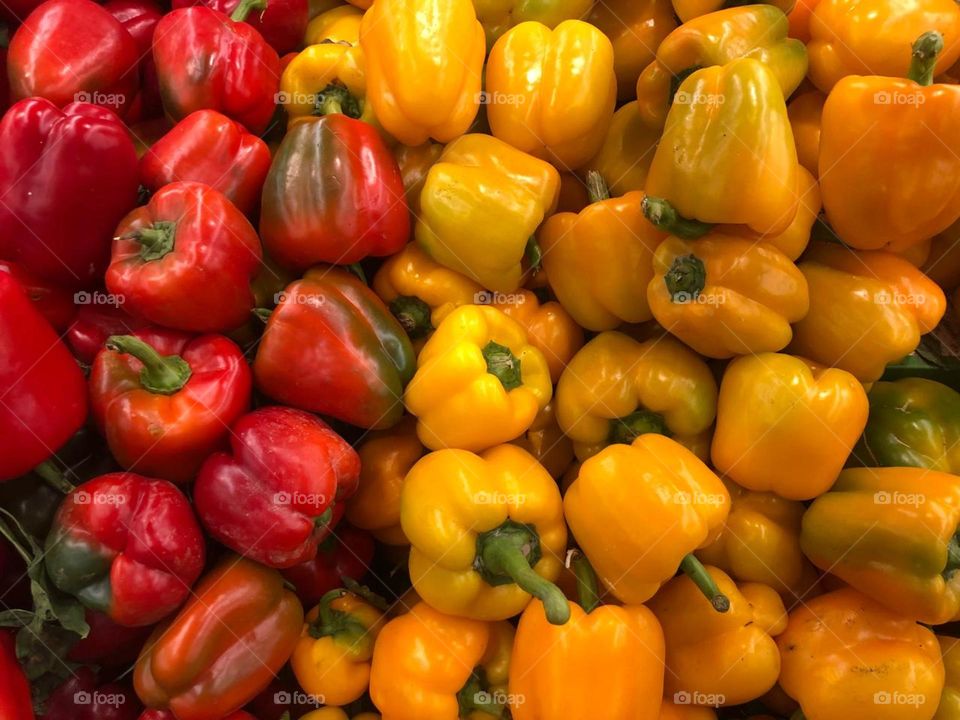 red and yellow peppers