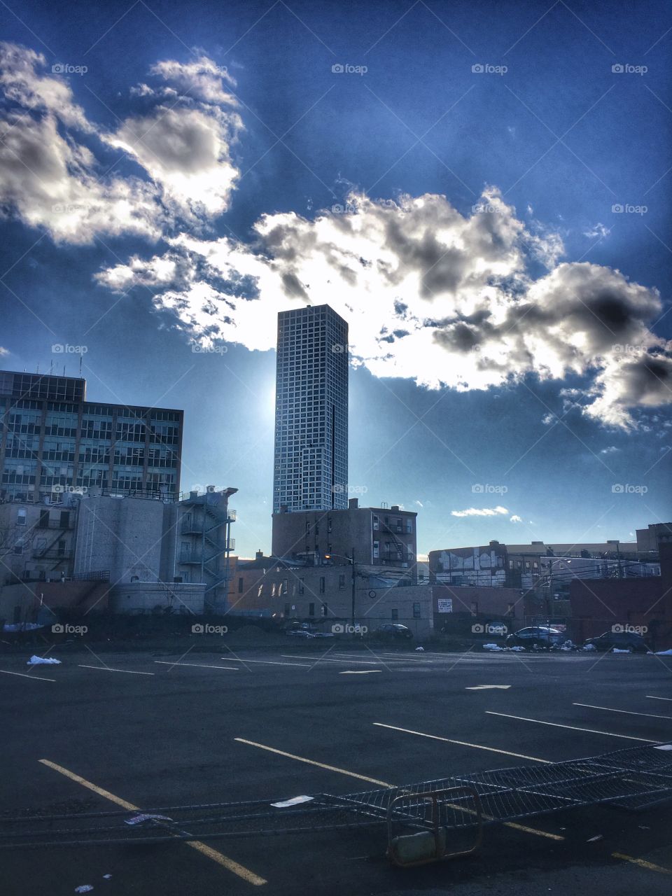 Journal Square and sunny clouds