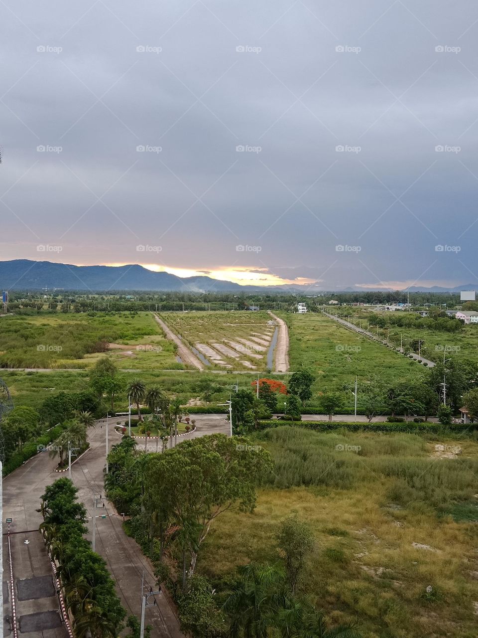 Cloudy sky at sunset