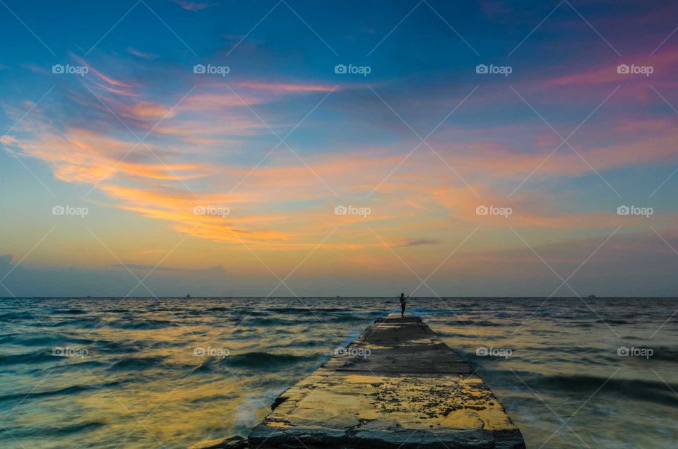 seascape during the sunset in the autumn season