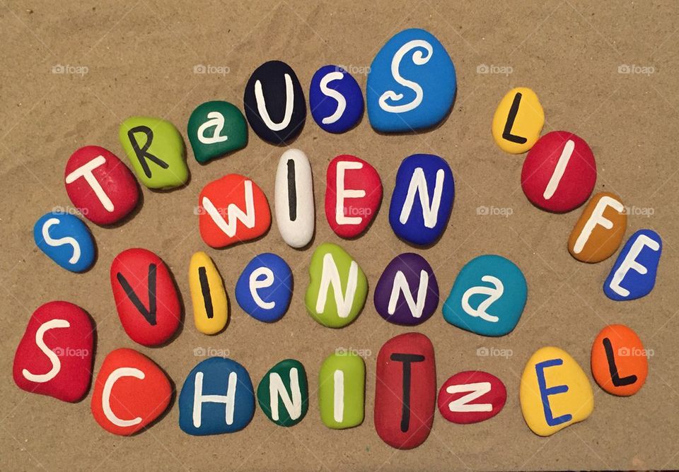 Souvenir of Wien on colored stones