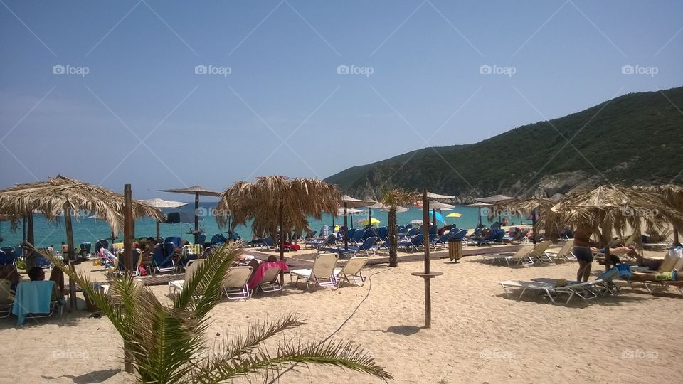 Sunny Kalamitsi beach Greece