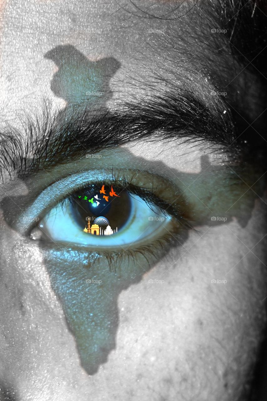 Human eye in India map in the eye