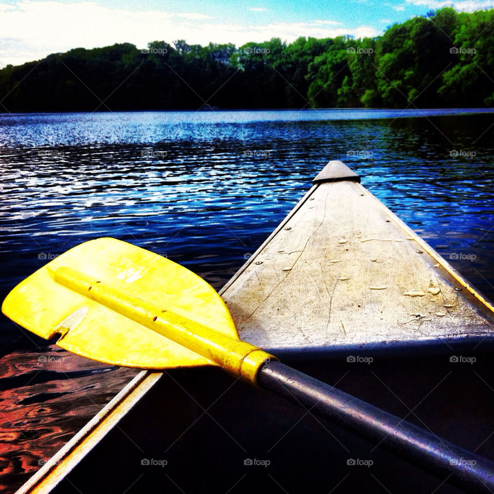 canoeing on the lake.