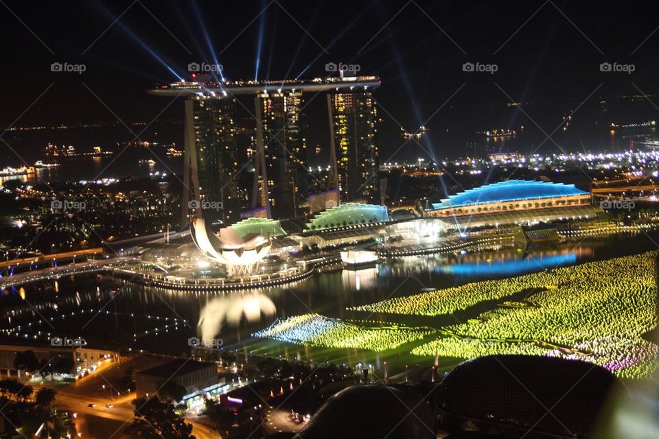 Singapore Skyline at Night