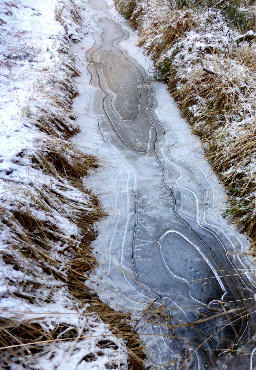 ICE formations on a creek