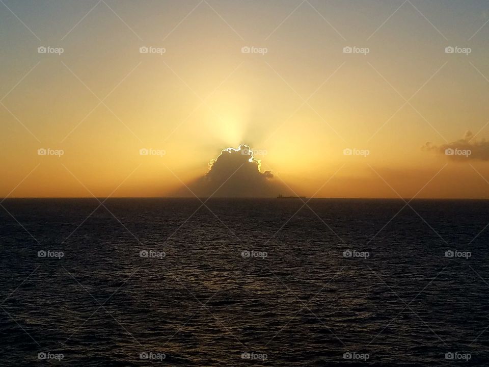 Sunset Over the Caribbean Sea