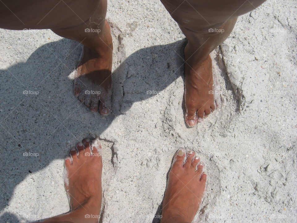 Barefoot on the beach