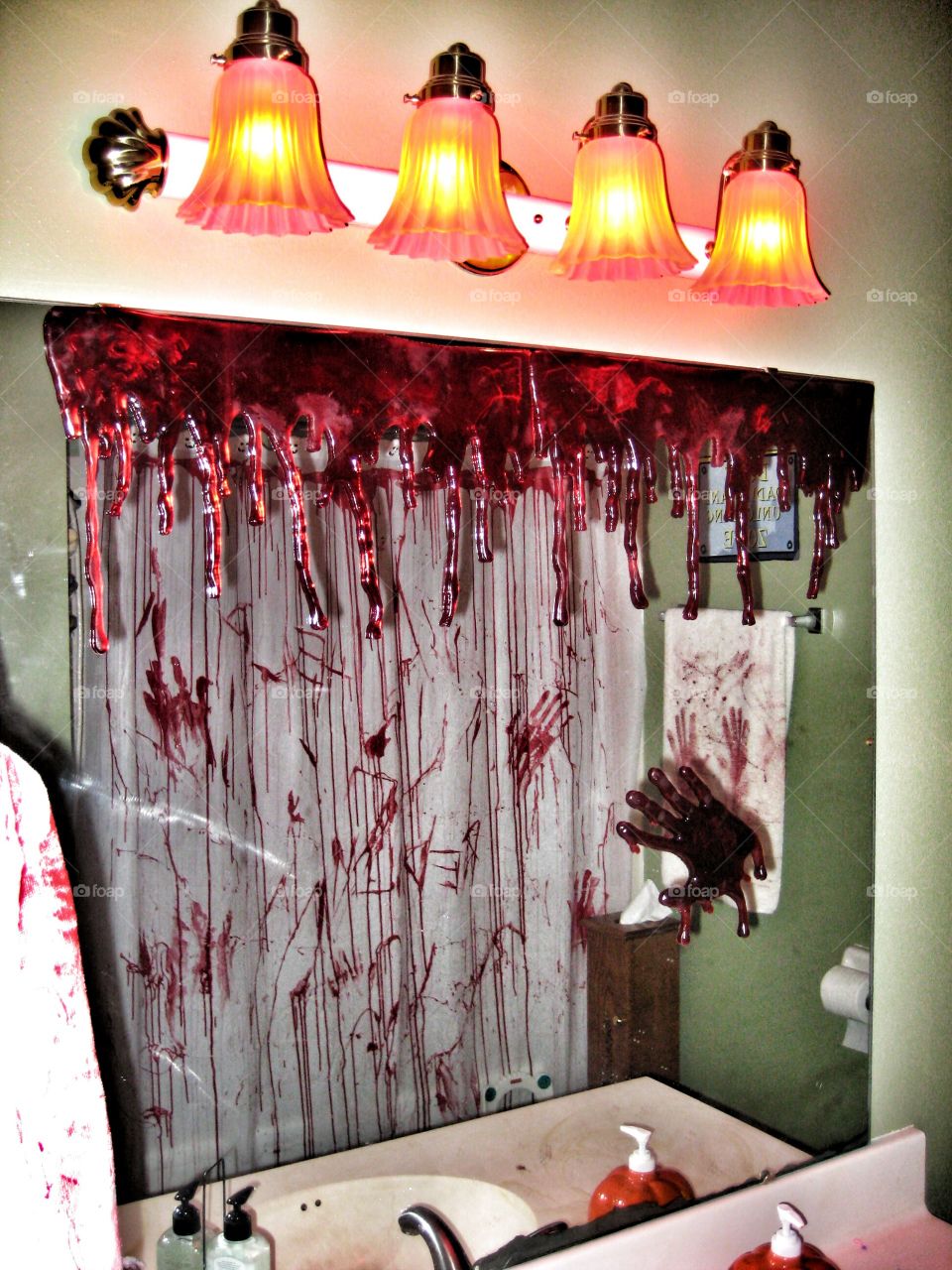 Bloody bathroom scene