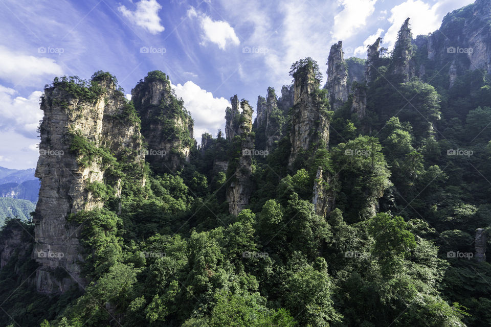 Imperial Pen Peak of Forest National Park at Zhangjiajie, China